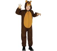 FIESTAS GUIRCA | Costume d'Ours Enfant (3-4 Ans) - Cagoule, Queue et Combinaison - Costumes d'Animaux pour Halloween, Carnaval et Fêtes Costumées - Idéal pour Enfants - Marron