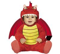 FIESTAS GUIRCA | Costume Dragon Bébé - Combinaison, Cagoule, Ailes et Queue - Costumes d'Animaux pour Halloween, Carnaval et Fêtes Costumées - Idéal pour Petits Enfants