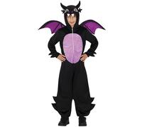 FIESTAS GUIRCA | Costume Dragon Noir Enfant (5-6 ans) - Combinaison, Cagoule et Ailes - Costumes d'Animaux et Créatures Mythiques pour Halloween, Carnaval et Fêtes Costumées - Idéal pour Enfants