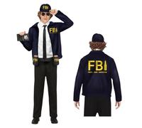FIESTAS GUIRCA Costume drôle FBI Brasseur - Fresh Beer Inspector avec casquette FBI, veste police et ceinture avec attache Bières pour homme adulte Taille L 52-54