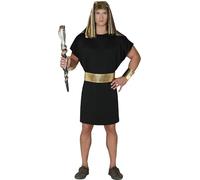 FIESTAS GUIRCA | Costume Egyptien Adulte - Tunique, Coiffe, Bracelets et Ceinture - Costumes de Pharaon et Empereur pour Halloween, Carnaval et Fêtes à Thème - Idéal pour Homme - Noir et Or