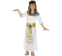 FIESTAS GUIRCA Costume Égyptienne Enfant Fille Blanc et Or Set 3 Pièces