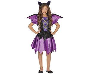 FIESTAS GUIRCA Costume Fille Chauve-Souris Lilas - Comprend un bandeau, une robe et des ailes de chauve-souris - Déguisement d'Halloween pour fille 10-12 Ans