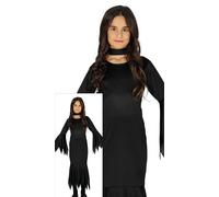 FIESTAS GUIRCA | Costume fille monstre noir, robe longue et col ténébreux