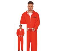 FIESTAS GUIRCA Costume Homme Prisonnier Orange - Uniforme Prisonnier Orange - Déguisement Homme Prisonnier Taille S 46-48