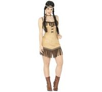 Fiestas Guirca Costume India Miwok Adulte (38-40/M) - Robe et bandeau - Beige et marron