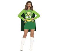 FIESTAS GUIRCA | Costume Miss Mojito Adulte (42-44/L) - Cape, Ceinture, Porte-canettes et Robe - Costumes de Super-héros, Méchants et Boissons pour Enterrements de Vie de Garçon et Fêtes Déguisées