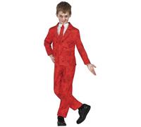 FIESTAS GUIRCA | Costume Mister Buffon Enfant (10-12 ans) - Veste, Cravate et Pantalon - Costumes de Clown pour Halloween, Carnaval et Fêtes Costumées - Idéal pour Enfants - Rouge