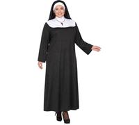 FIESTAS GUIRCA Costume Nonne Adulte Femme Noir et Blanc avec Coiffe