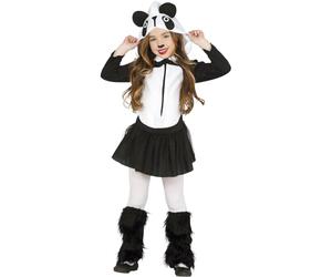 FIESTAS GUIRCA | Costume Ours Panda Enfant - Robe, Cagoule et Manchons - Costumes d'Animaux et Ours pour Halloween, Carnaval et Fêtes Costumées - Idéal pour Filles