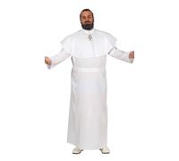 Fiestas Guirca – Costume de Pape adulte – Cape, ceinture, calotte et soutane – XL 54/56 Blanc