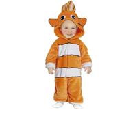 FIESTAS GUIRCA | Costume Petit Poisson Bébé - Cagoule et Combinaison - Costumes d'Animaux Marins pour Halloween, Carnaval et Fêtes Costumées - Idéal pour Bébé Unisexe - Orange et Blanc