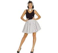FIESTAS GUIRCA | Costume Pin Up Années '50 pour Femme (42-44/L) - Jupe et Foulard - Style Rétro et Vintage pour Fêtes Déguisées, Carnaval et Halloween - Idéal pour Événements Thématiques - Blanc