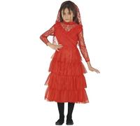 FIESTAS GUIRCA | Costume Red Wife Enfant (10-12 ans) - Robe et Voile - Costumes de Mariée, Princesse et Contes pour Halloween, Carnaval et Fêtes Costumées - Idéal pour Filles - Rouge