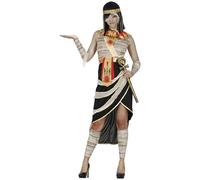 FIESTAS GUIRCA | Costume Reine Égyptienne Momie (42-44/L) - Robe, Manchons, Ceinture, Col et Manches - Costumes d'Égypte pour Halloween, Carnaval et Fêtes Costumées - Femme Adulte - Blanc et Noir