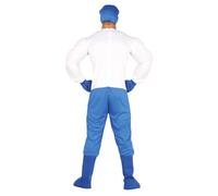 FIESTAS GUIRCA | Costume Superstar Adulte (48-50/M) - T-shirt, Masque et Pantalon - Costumes de Superhéros et Méchants pour Halloween, Carnaval et Fêtes Déguisées - Idéal pour Homme - Bleu et Rouge