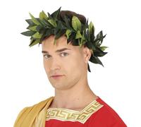 FIESTAS GUIRCA | Couronne de Laurier pour Déguisement Adulte - Vert | Effet Feuillage Réaliste | Diadème Inclus | PVC Léger | Taille Unique | Carnaval, Halloween, Remise de Diplôme, EVG/EVJF