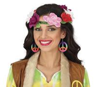 FIESTAS GUIRCA Couronne de roses (20 cm) - Accessoire pour déguisement de princesse médiévale, fée ou hippie - Idéal pour les fêtes d'été, les remises de diplômes et les années 60 - Femme adulte -