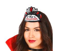 FIESTAS GUIRCA | Couronne Miss Halloween Multicolore (Taille Unique) - Diadème de Princesse pour Fêtes Costumées et Célébrations - Idéal pour Halloween et Événements à Thème