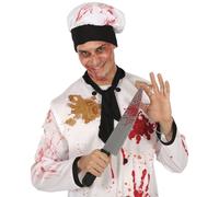 FIESTAS GUIRCA Couteau (42 cm) - Arme blanche pour déguisement de cuisinier tueur pour Halloween et fêtes d'horreur - Idéal pour enfants et adultes - Argenté/noir/rouge