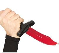 FIESTAS GUIRCA | Couteau avec Sang (25 cm) - Arme de Jouet pour Costume de Tueur et Terreur à Halloween et Fêtes de Peur - Noir et Rouge