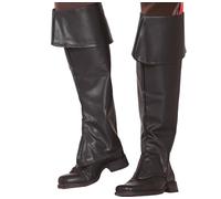 FIESTAS GUIRCA | Couvre-bottes Noirs Enfant (50 cm) - Accessoire de Costume pour Pirates, Bandits et Mousquetaires - Idéal pour Fêtes et Célébrations - Unisexe - Noir