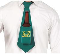 FIESTAS GUIRCA | Cravate Porte Bières Verte (58 cm) - Accessoire Amusant pour Enterrements de Vie de Garçon et Fêtes de Bière - Idéal pour Homme Adulte en Célébrations et Événements - Vert