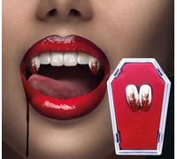 FIESTAS GUIRCA | Crocs de Vampire pour Déguisement Adulte Enfant - Sanglant | Effet Réaliste | Set 2 Pièces | PVC Léger | Pour Canines | Halloween, Carnaval, Soirées Déguisées