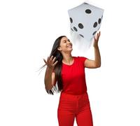 FIESTAS GUIRCA | Dé Gonflable Blanc (30x30 cm) - Accessoire Amusant pour Fêtes, Jeux et Célébrations - Idéal pour Jeux de Société et Activités Récréatives - Pour Tous - Blanc