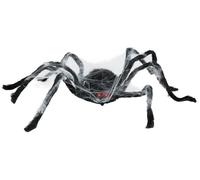 FIESTAS GUIRCA | Décoration Araignée Animatronique Halloween - Noire 80 cm | Yeux Rouges Lumineux | Sons Terrifiants | Pattes Mobiles | Fausse Fourrure | 80 cm | Carnaval, Fêtes À Thème