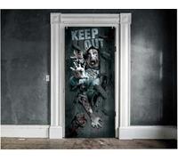 FIESTAS GUIRCA | Décoration de Porte Zombie Attack en Tissu (80x180 cm) - Idéal pour Fêtes d'Halloween et Célébrations de Policiers - Décoration de Mur, Porte et Fenêtre - Multicolore