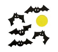 FIESTAS GUIRCA Décoration en gel chauves-souris (20 x 20 cm) - Décoration murale, porte et fenêtre - Idéal pour Halloween et les fêtes d'horreur - Décoration de chauves-souris pour célébrations - Noir