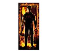 FIESTAS GUIRCA | Décoration Porte Assassin en Tissu (80x180 cm) - Idéal pour Fêtes d'Halloween et Célébrations de Policiers - Décoration de Mur, Porte et Fenêtre - Multicolore