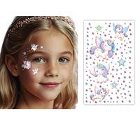 FIESTAS GUIRCA | Décoration Visage Licorne - Stickers Adhésifs | Set 3 Motifs | Gemmes Effet Strass | Facile À Appliquer | 9X15 cm | DIY Créatif | Carnaval, Halloween, Anniversaire