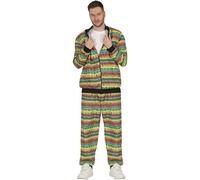 FIESTAS GUIRCA Déguisement 90s TV Prince Survêtement Homme - Costume Jamaïcain Reggae Shell - 80s Jogging Coloré Costume Déguisement Homme Taille L 52-54