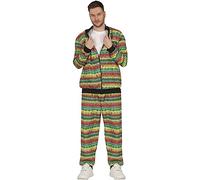 FIESTAS GUIRCA Déguisement 90s TV Prince Survêtement Homme - Costume Jamaïcain Reggae Shell - 80s Jogging Coloré Costume Déguisement Homme Taille L 52-54