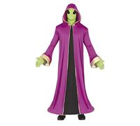 FIESTAS GUIRCA Déguisement Alien - Tunique Violette avec Capuche et Masque Vert pour Homme Adulte Taille L 52-54