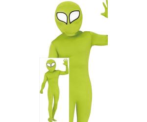 FIESTAS GUIRCA Déguisement Alien Vert pour Homme - Costume Extraterrestre comprenant Tête d'Alien, Combinaison, Gants - Costumes d'Halloween pour Hommes Taille Adulte M