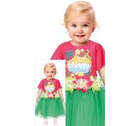 FIESTAS GUIRCA Déguisement Aloha pour bébé - Tenue d'été hawaïenne rose et verte pour filles avec tutu - Costume de vacances à la plage tropicale pour petites filles - Bébés filles de 12 à 18 mois