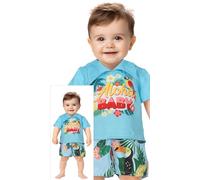 FIESTAS GUIRCA Déguisement Aloha pour tout petits - Tenue d'été hawaïenne pour tout petits garçons - Costume de vacances à la plage tropicale pour tout petits garçons - Garçons âgés de 2 à 3 ans