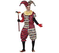 FIESTAS GUIRCA Arlequin Diamand Costume - Clown Bouffon Cirque de la Terreur Déguisement d'Halloween Homme Taille 48-50 M