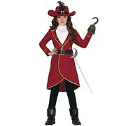 FIESTAS GUIRCA Déguisement Capitain Pirate Garçon ou Fille - Déguisement Pirate Bordeaux pour Enfant 10-12 ans