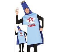 FIESTAS GUIRCA Déguisement capitaine Vodka - Costume drôle de bouteille de Vodka pour hommes - Déguisement pour enterrement de vie de garçon Taille L