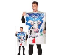 FIESTAS GUIRCA Déguisement Carton de lait coquin avec distributeur de boissons amusant - Costume drôle pour homme - Enterrement de vie de garçon - Déguisement pour homme taille L