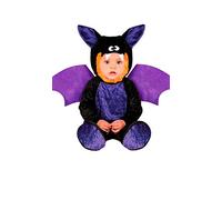 FIESTAS GUIRCA | Déguisement Chauve-Souris Bébé Unisexe - Noir et Lilas | Capuche Oreilles Crocs | Ailes Intégrées | Combinaison une Pièce | Pieds Inclus | Polyester | Halloween, Carnaval