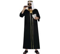 FIESTAS GUIRCA Déguisement Cheik de Pétrole Homme - Costume Oriental Homme incl. Tunique et casque noirsTaille M 48-50