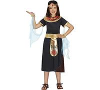 FIESTAS GUIRCA Déguisement Cléopâtre pour Fille - Reine Égyptienne Noir et Doré Déguisement pour Enfant 7-9 ans