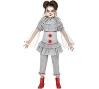 FIESTAS GUIRCA Déguisement clown assassin gris fille - Coloré - 10 à 12 ans (142-148 cm)
