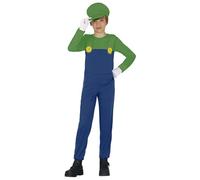 FIESTAS GUIRCA Déguisement Conducteur de Train Vert pour Garçon - Combinaison Mécanicien Plombier avec Chapeau pour Enfant 7-9 ans