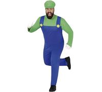 FIESTAS GUIRCA Déguisement conducteur de train vert pour homme incl. Chapeau - Mécanicien Plombier Combinaison Déguisement Homme Taille XL 56-58